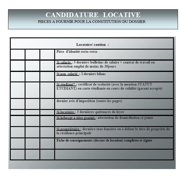 3 dernieres quittances de loyer