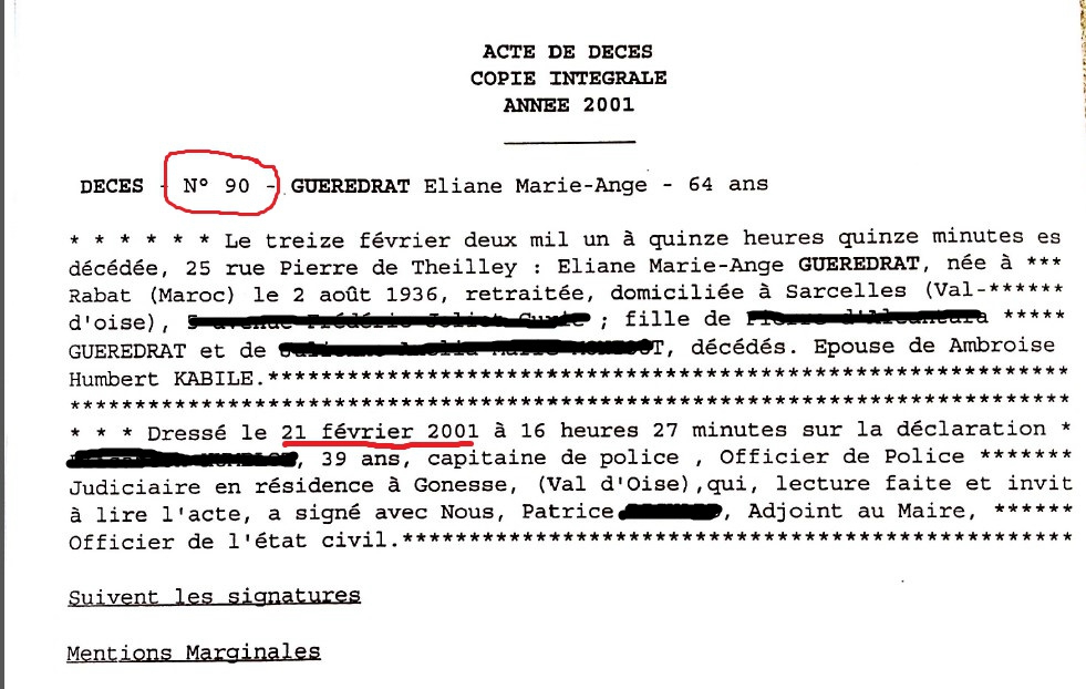 acte de deces exemple