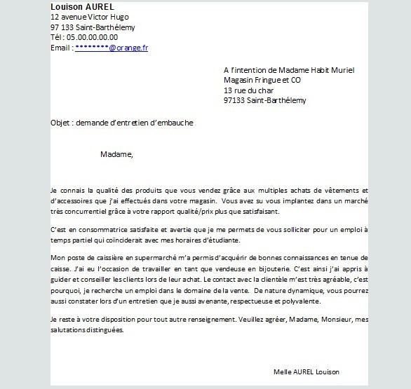 anpe lettre de motivation candidature spontanee
