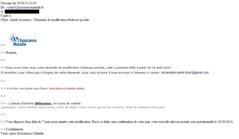 assurance maladie changement adresse