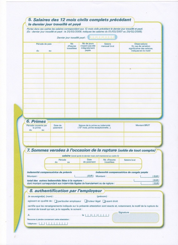attestation assedic employeur perdu