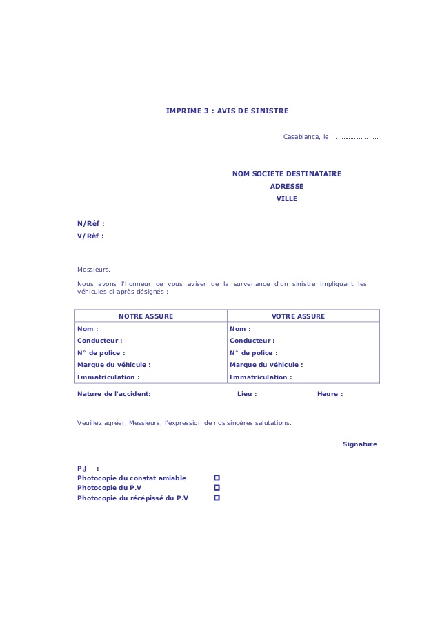 attestation d indemnisation