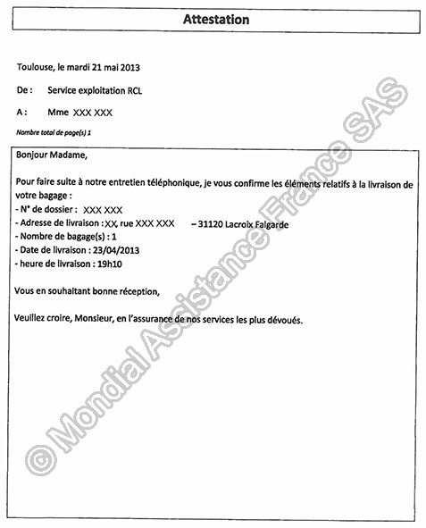 attestation d indemnisation