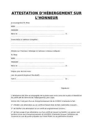 attestation de l hebergeant