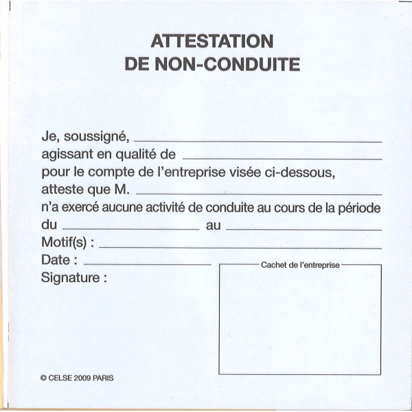 attestation de non activite