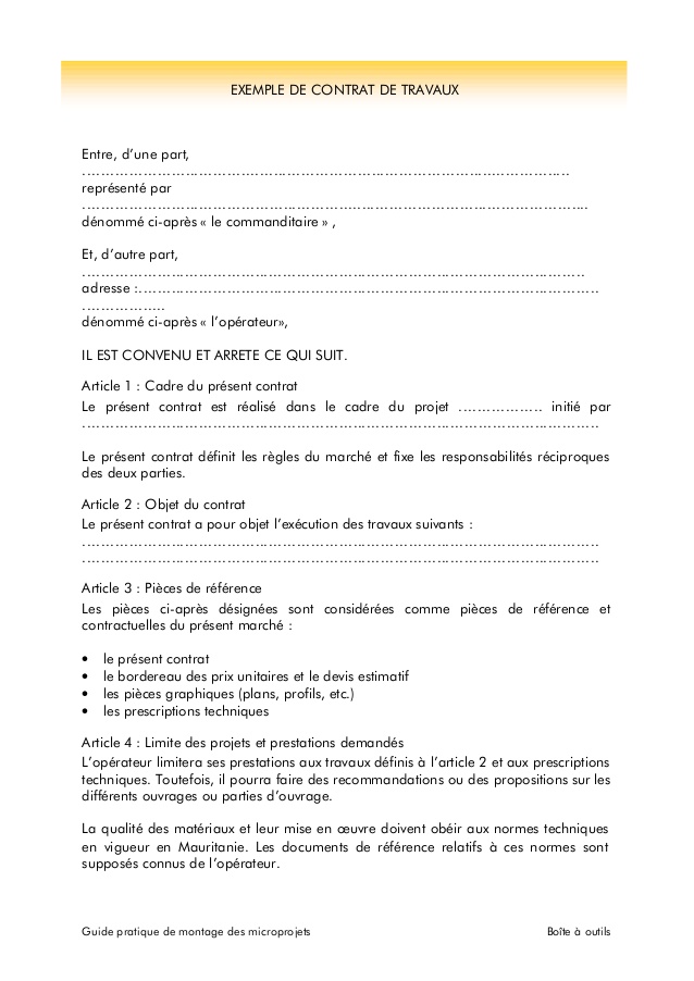 attestation de realisation de contrat