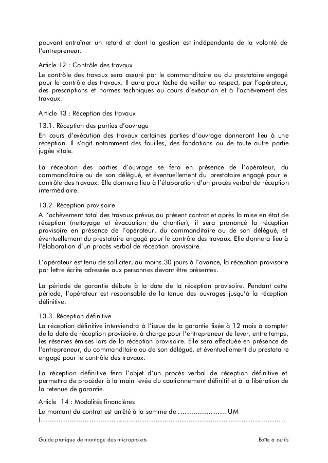 attestation de realisation de contrat