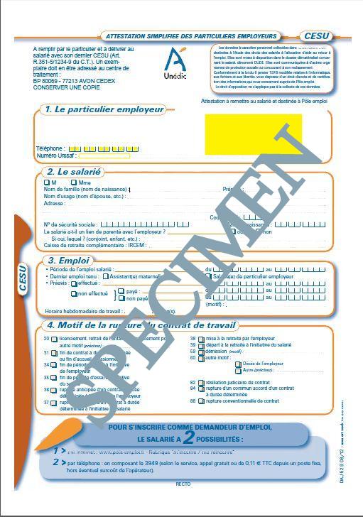 attestation employeur cesu pdf