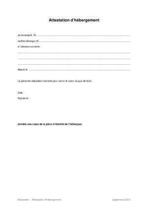 attestation hebergement gratuit