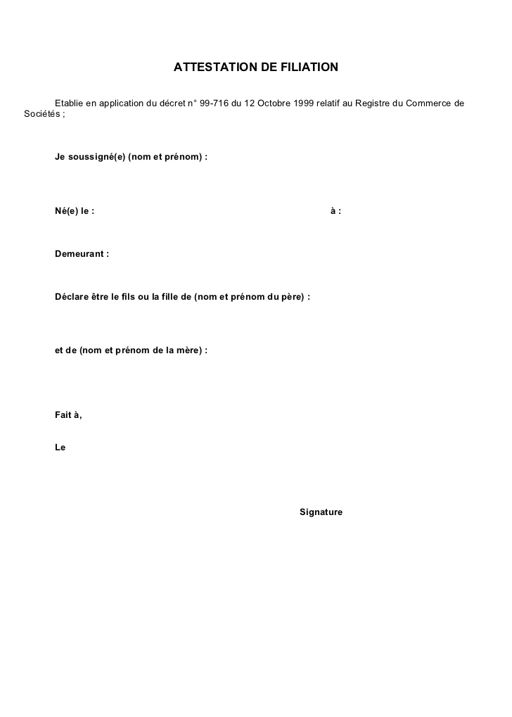attestation je soussigne