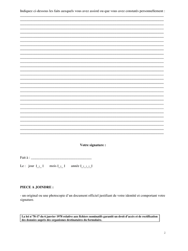 attestation judiciaire modele