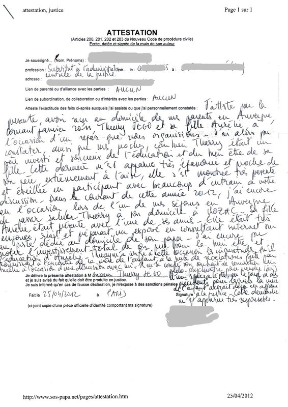 attestation judiciaire modele