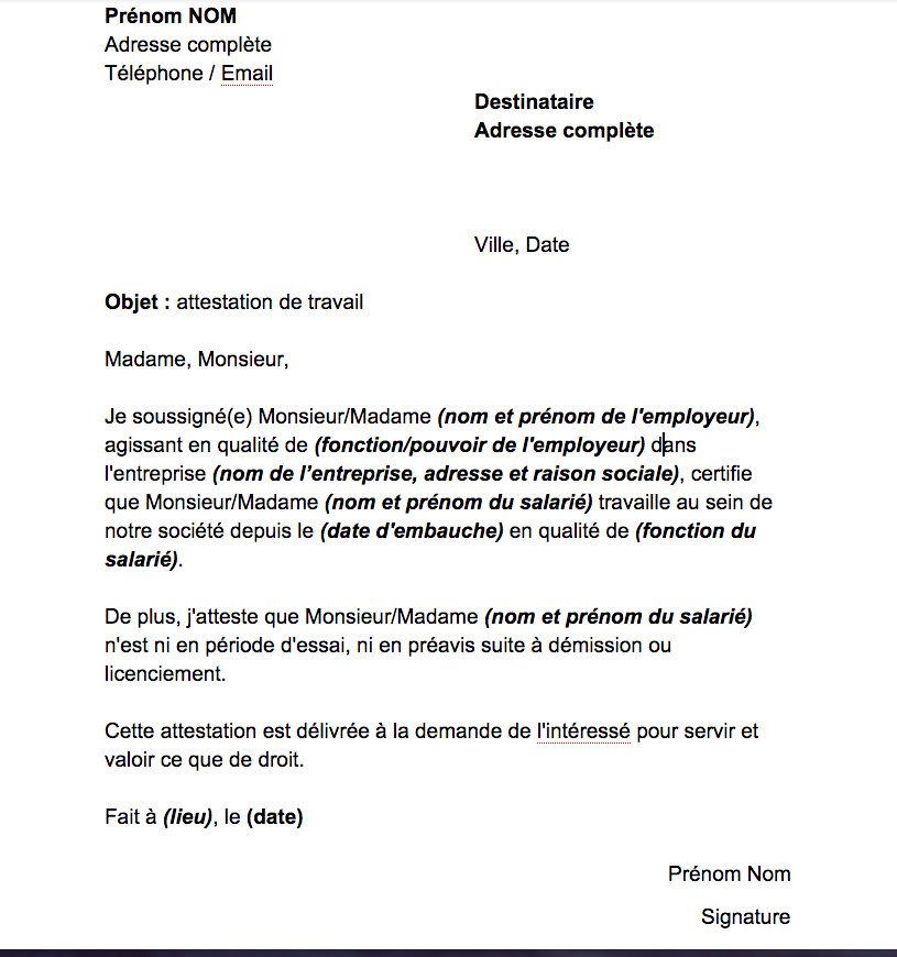 attestation pouvoir