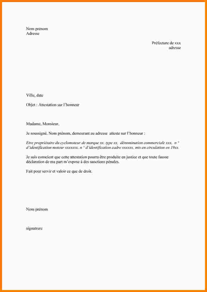 attestation sur l honneu