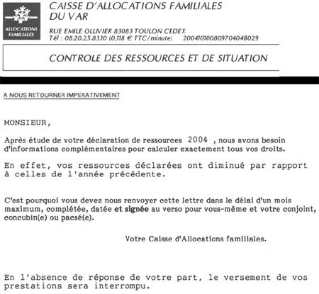 attestation sur l'honneur d'absence de ressources