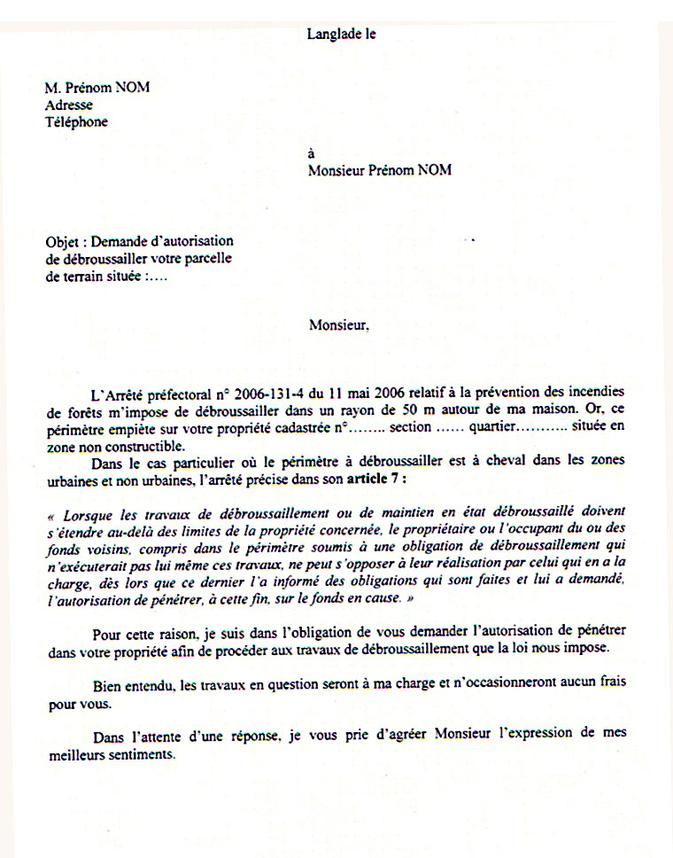autorisation exemple