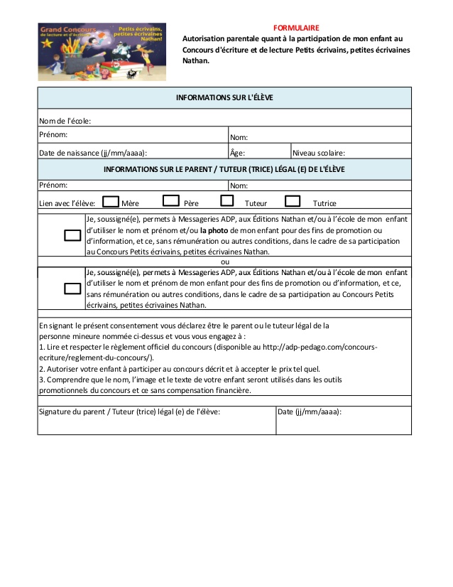 autorisation parentale sortie scolaire primaire