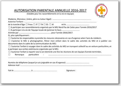 autorisation parentale type