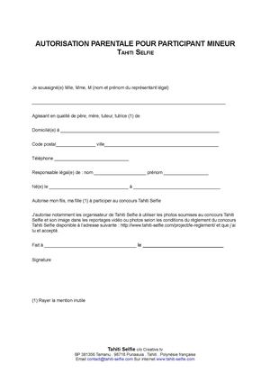 autorisation parentale type