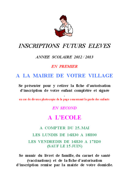 avis d'inscription modele a