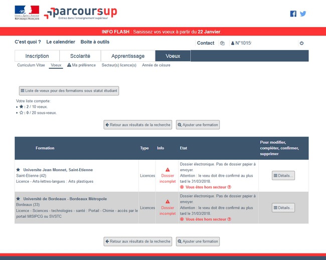 avis d'inscription modele a