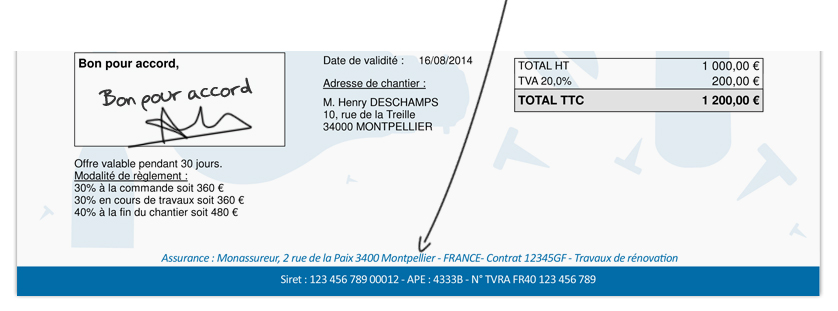 bon pour accord assurance