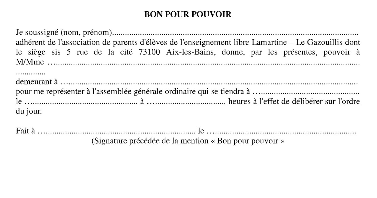 bon pour pouvoir modele