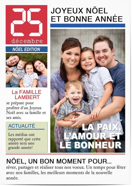 carte de voeux famille