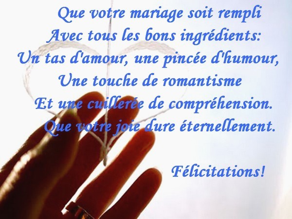 carte felicitation mariage avec texte