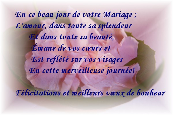 carte felicitation mariage avec texte