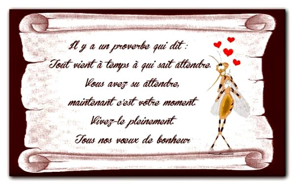 carte felicitation mariage avec texte