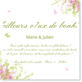 carte felicitations mariage