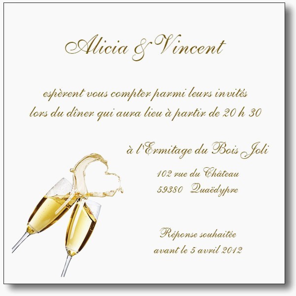 carton d'invitation exemple