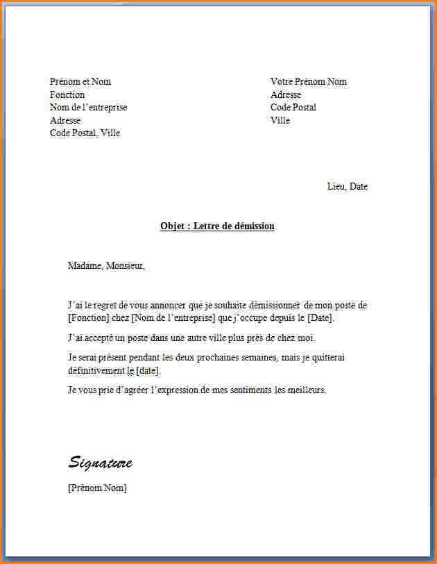 cdd preavis demission