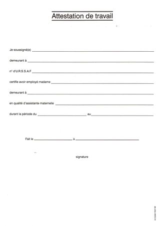 certificat de travail gratuit a imprimer