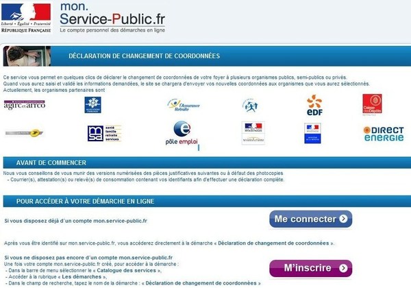 changement d'adresse organisme
