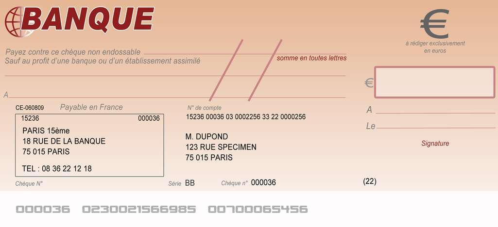cheque perdu par la banque