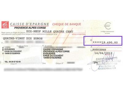 cheque perdu par la banque