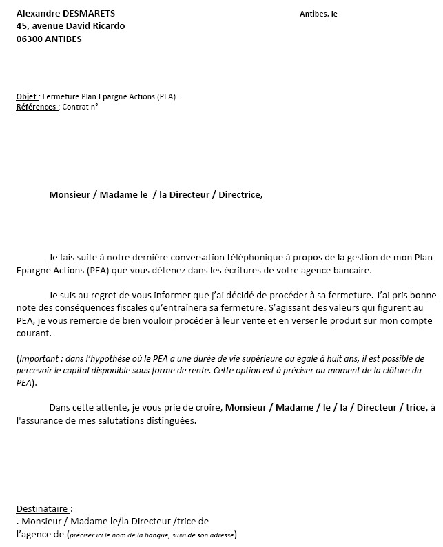 cloture pel lettre