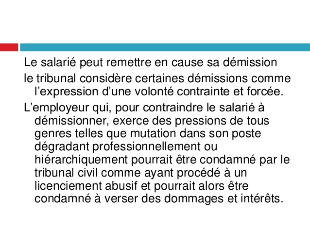 code de travail marocain demission