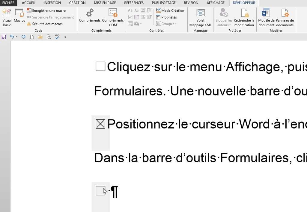 comment faire une lettre type sur word