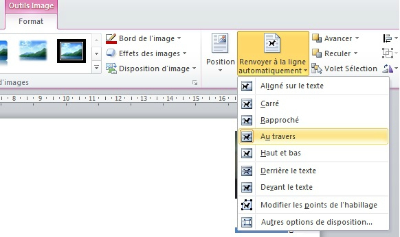 comment faire une lettre type sur word