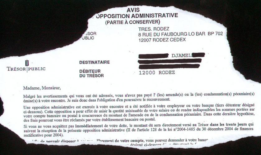 compte en opposition