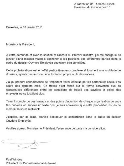 conge parental lettre type belgique