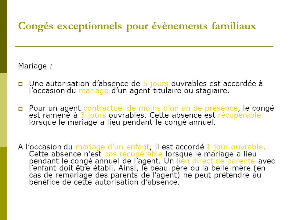 conges exceptionnels naissance