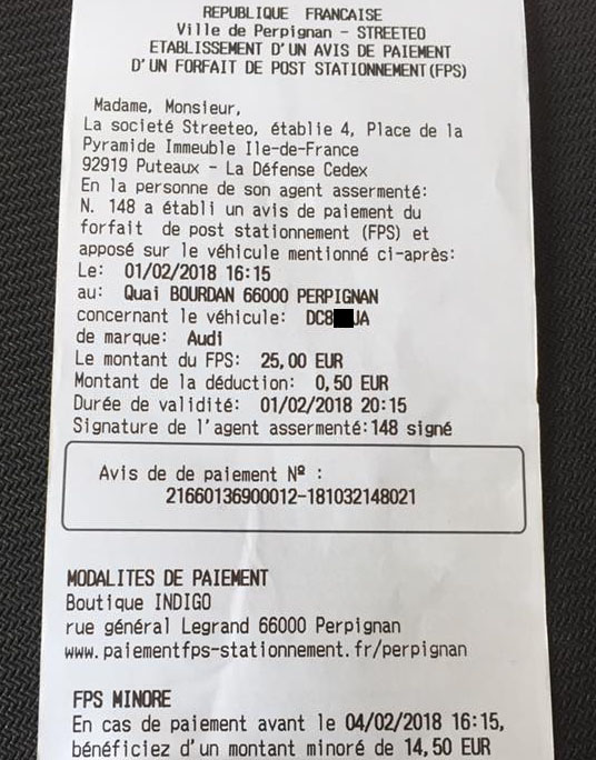 contestation amende stationnement ticket