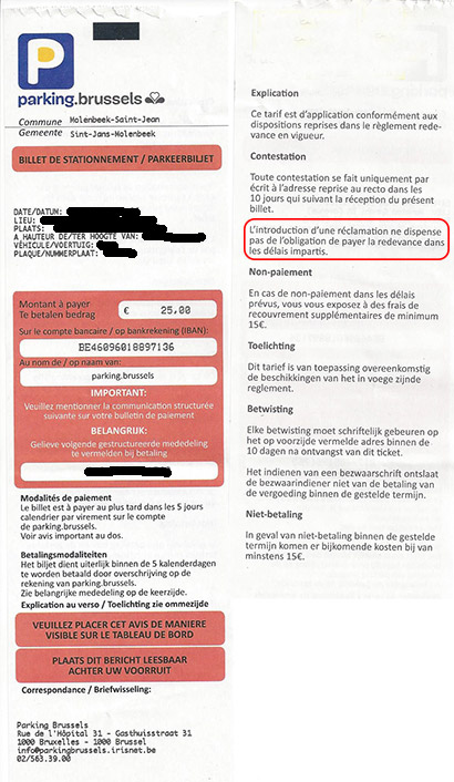 contestation amende stationnement ticket