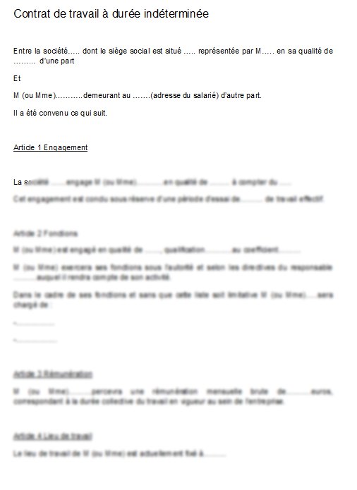 contrat a duree determinee modele gratuit