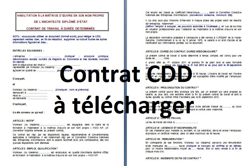 contrat cdd modele