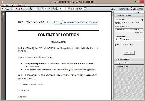 contrat de location format word
